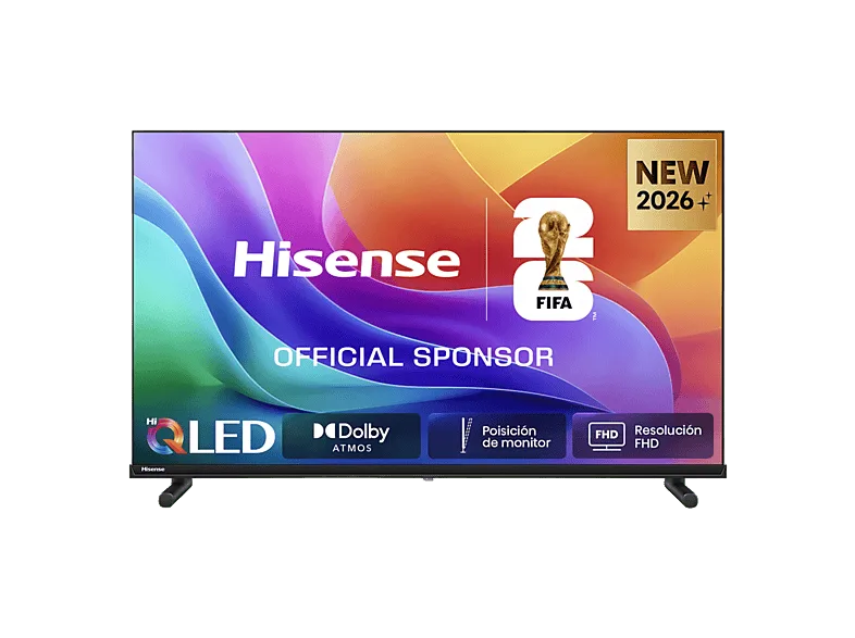 TV QLED 32" - Hisense 32A5S, Full-HD, Posición de monitor, Modo Juego, Deportes IA, Negro