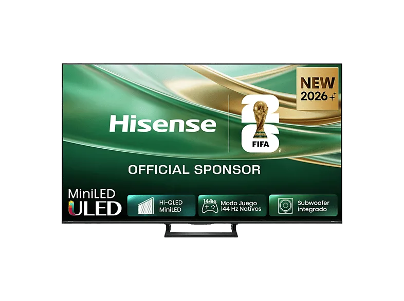 TV Mini LED 65" - Hisense 65E8S, UHD 4K, Quad Core / MT9618, Total HDR, Subwoofer integrado, IA Negro