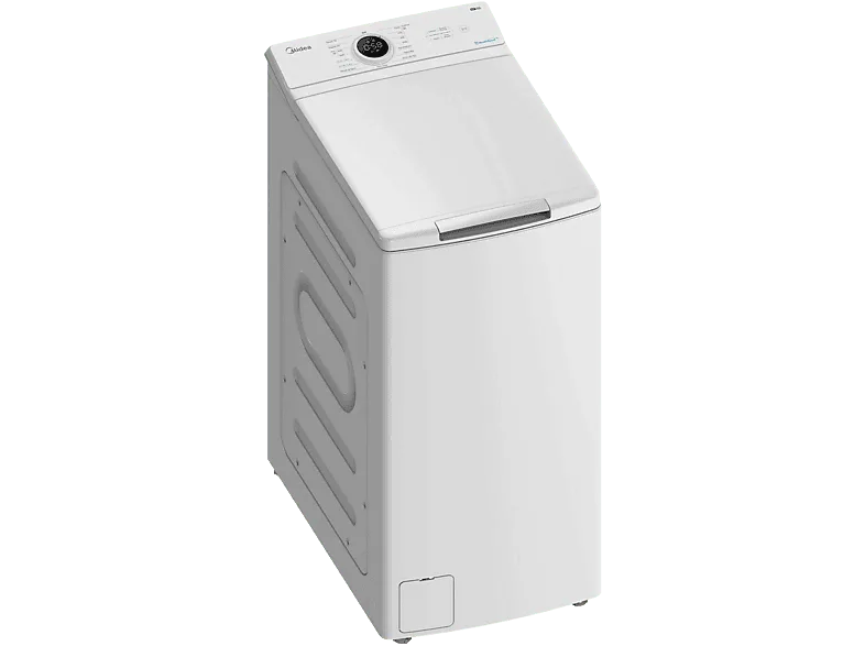Lavadora carga superior - Midea MF100T80B/W-ES, 8 kg, 1300 rpm, 15 programas, Display, Blanco