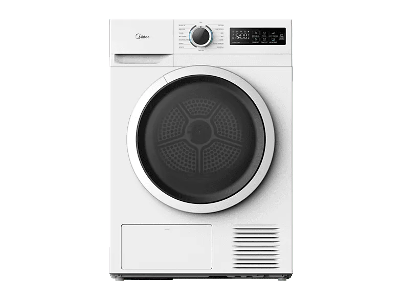 Secadora bomba de calor - Midea MD110H80/W-ES, 8 kg, 15 Programas, My Cycle, Antiarrugas, Blanco