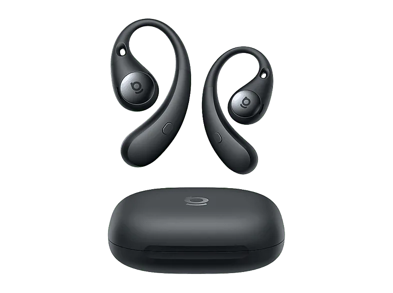 Auriculares conducción de aire - Baseus Eli Sport 2, 45 h autonomía, Ajuste seguro con gancho, Cancelación ruido, Resistente al agua, Negro