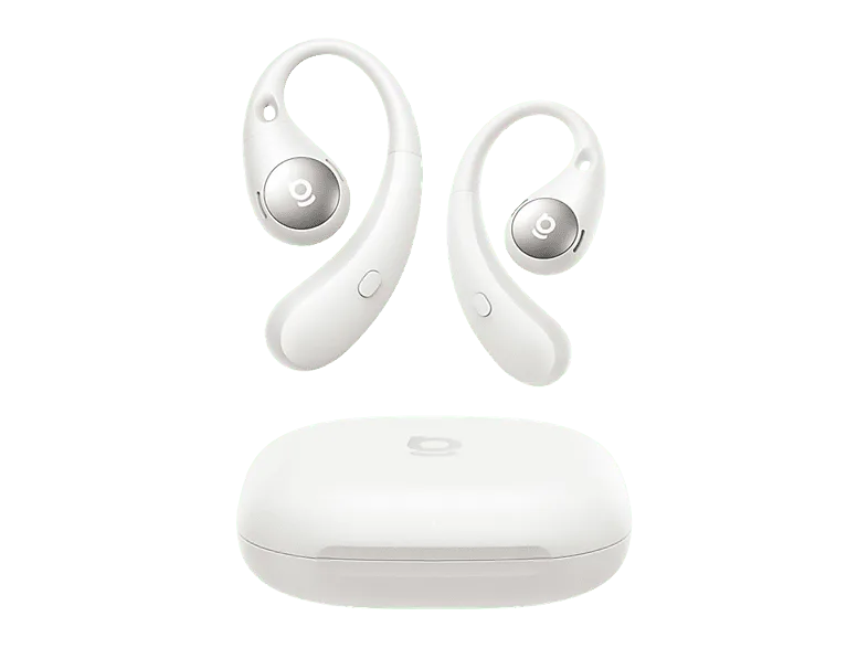 Auriculares conducción de aire - Baseus Eli Sport 2, 45 h autonomía, Ajuste seguro con gancho, Cancelación ruido, Resistente al agua, Blanco