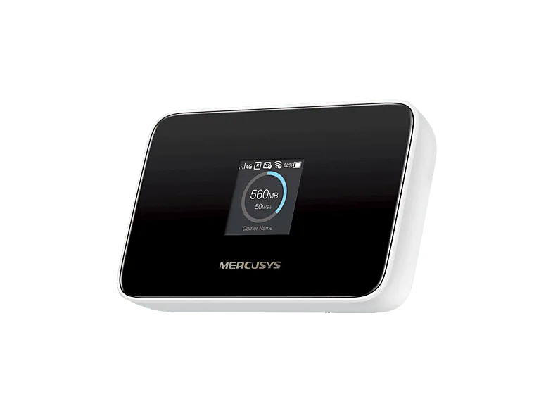 Router - Mercusys MT115, 150 Mbps, AX300 WiFi 6, 4G, Pantalla intuitiva,Hasta 10 dispositivos, Blanco/Negro