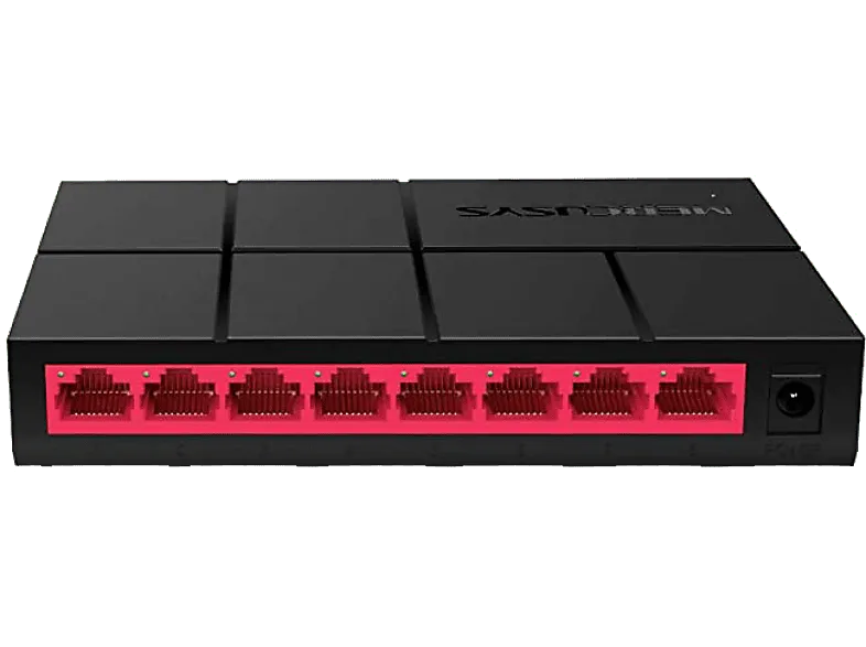 Switch - Mercusys MS108G, 8 Puertos, Gigabit 10/100/1000Mbps, Negro