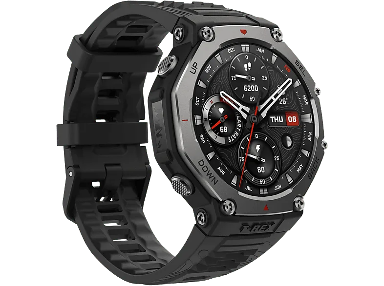 Smartwatch - Amazfit T-Rex 3, 1.5" AMOLED, Táctil, 27 días Autonomía, Silicona, Compatible iOS/Android, Onyx (imagen 1 de 3)