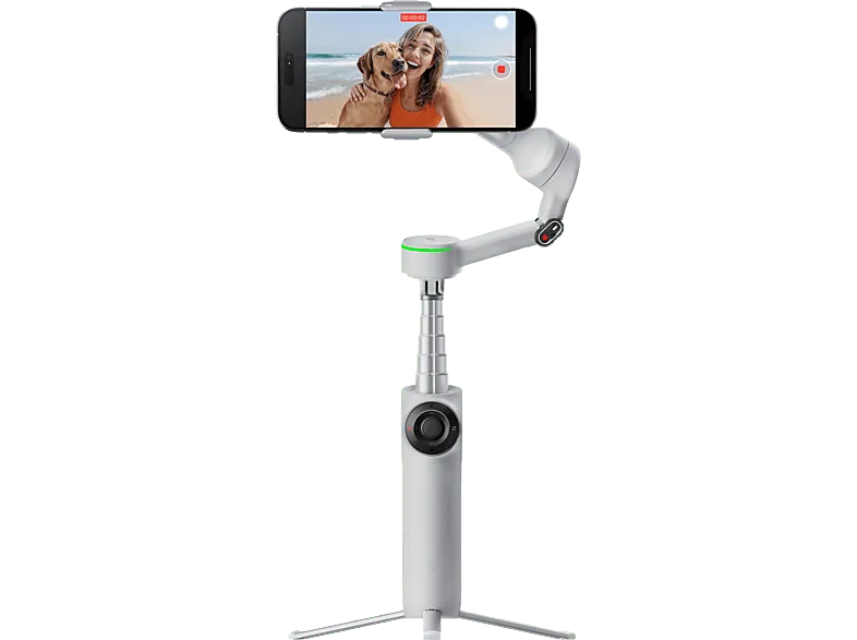 Gimbal - Insta360 Flow 2 Pro, 10h Autonomía, Estabilización de 3 ejes, Deep track 4.0 impulsado por IA, Gris