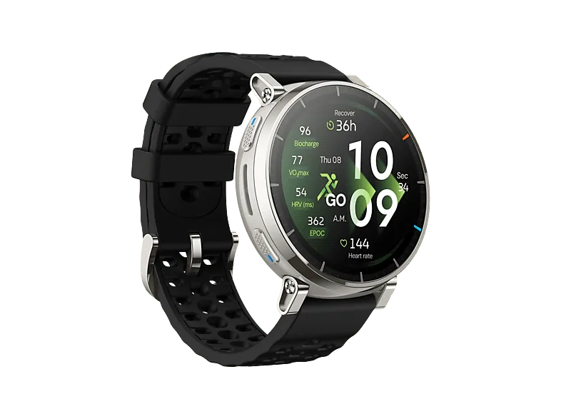 Smartwatch - Amazfit Active 3 Premium, Correa 20mm, Pantalla táctil 1.32" AMOLED, 5ATM, Apex/Silver – Apex/Silver