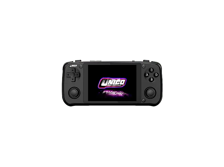 Consola retro portátil - Unico Pocket NeoGeo Black, 4" LCD IPS, 40 juegos, 2 altavoces, USB-C, Negro