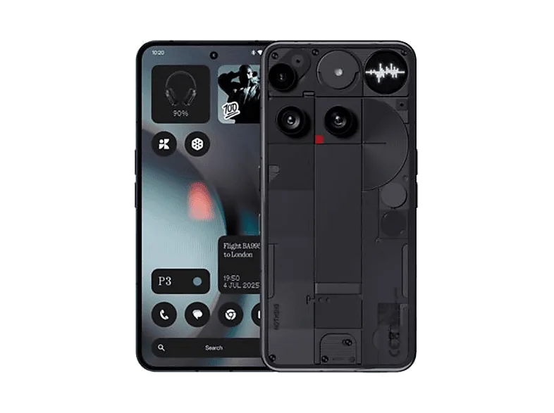 Móvil - Nothing Phone 3, Negro, 512GB, 16 GB, 6.67" AMOLED, Qualcomm® Snapdragon 8S Gen 4, 5150 mAh
