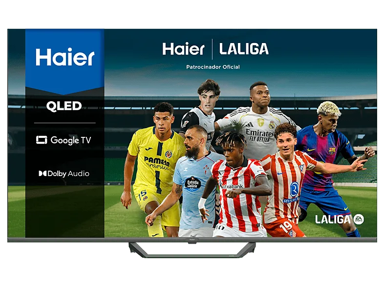 TV QLED 55" - Haier S80E Series H55S80EUX, 4K HDR10, Google TV, Assistant, Dolby Audio, Negro