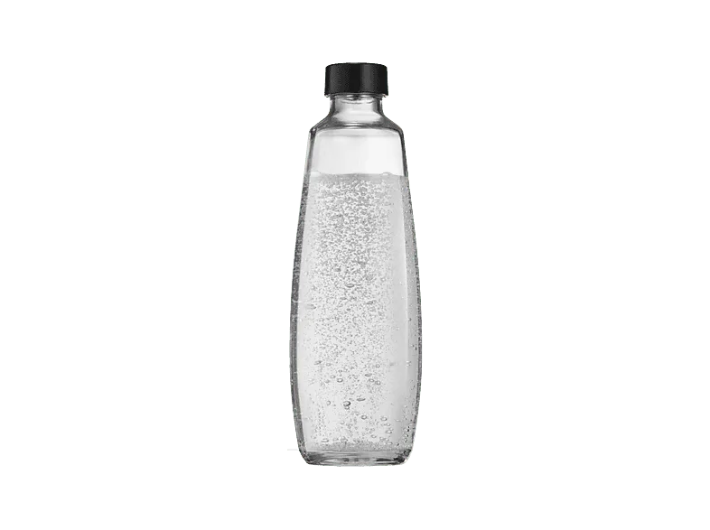 Botella para máquina gasificadora - SodaStream Fuse Glass 1L, Cristal, Compatible solo con DUO, Tapón cierre hermético