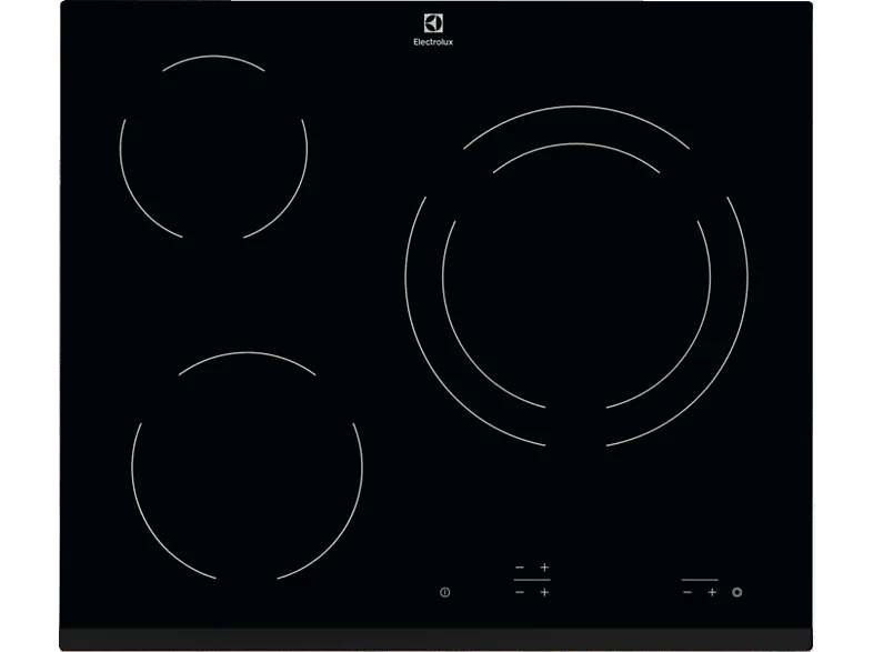 Placa vitrocerámica - Electrolux EHF6231IOK, 3 zonas, Zona grande 27 cm, 60 Negro (imagen 1 de 3)