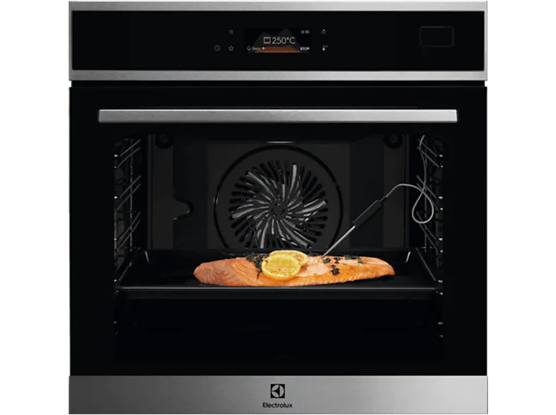 Horno a vapor - Electrolux EOB8S39X, Multifunción, Limpieza por vapor, 70 l, Sonda térmica, Pantalla táctil, 60 cm, Negro