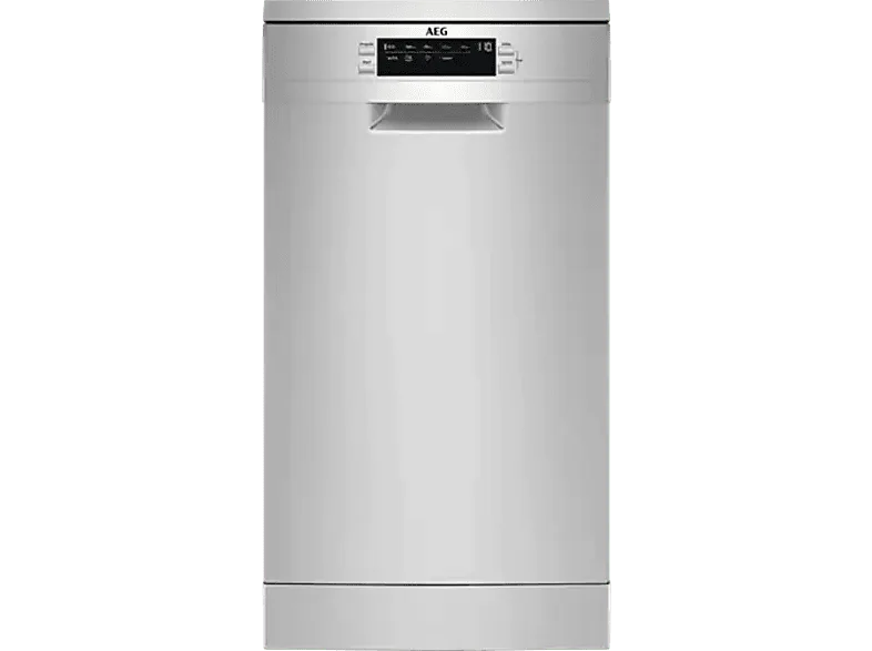 Lavavajillas - AEG FFB62427ZM, 9 servicios, programas, 45 cm, Brazo aspersor doble, Inox