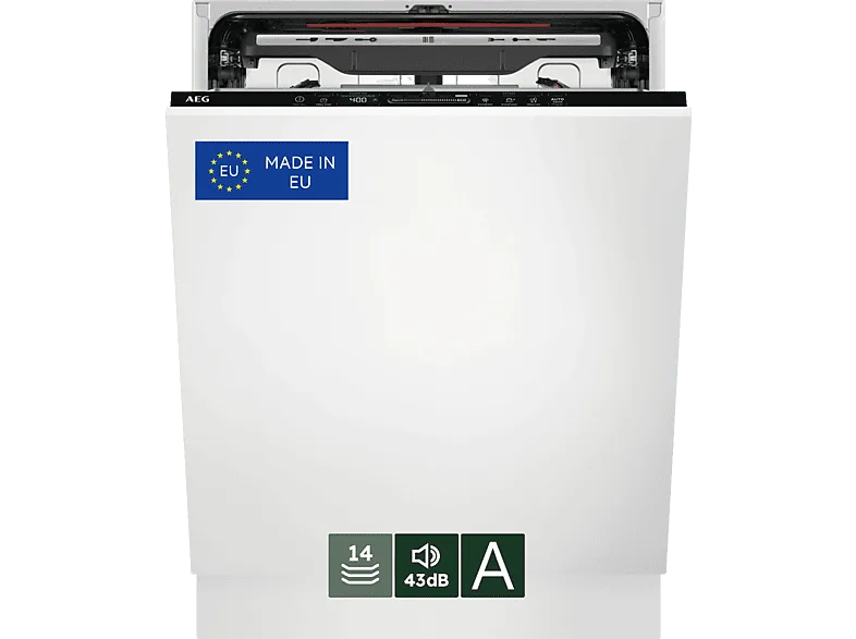 Lavavajillas integrable - AEG FSE76727P, 14 servicios, 7 programas, 60 cm, GlassCare, Tercera Bandeja, Sin panelar (imagen 1 de 3)