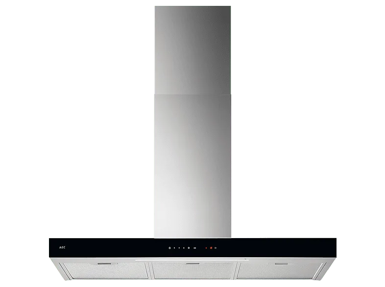 Campana decorativa - AEG GB67D91HL, 3 velocidades, 600 m³/h, Función Brisa, 90 cm, Inox con panel de cristal negro (imagen 1 de 3)
