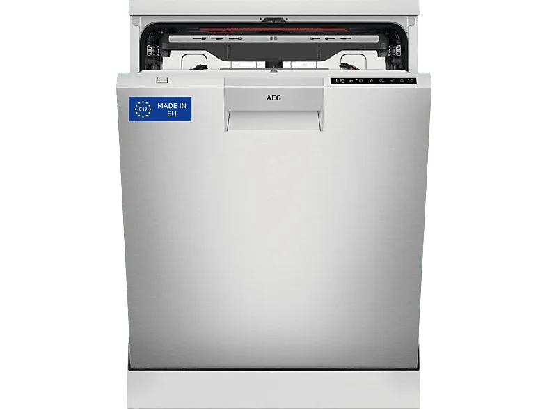 Lavavajillas - AEG FFB76717PM, 14 servicios, 9 programas, 60 cm, Tercera bandeja, programa ExtraHygiene, Inox (imagen 1 de 3)