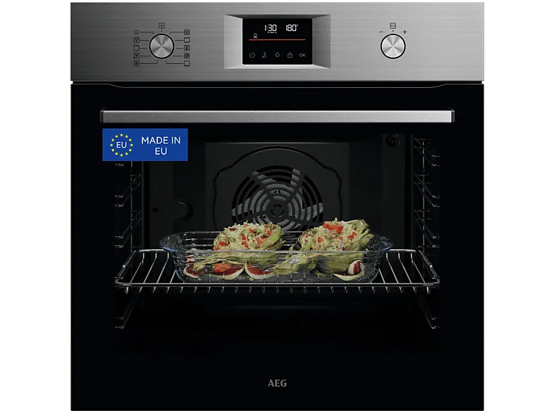 Horno - AEG GU5PB43FSM, Multifunción, Pirolítico, 72 l, Función Grill, 60 cm, INOX Antihuellas
