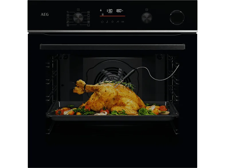 Horno a vapor - AEG TR6PB531SB, Multifunción, Pirolítico, 72 l, Conectividad, 60 cm, Negro