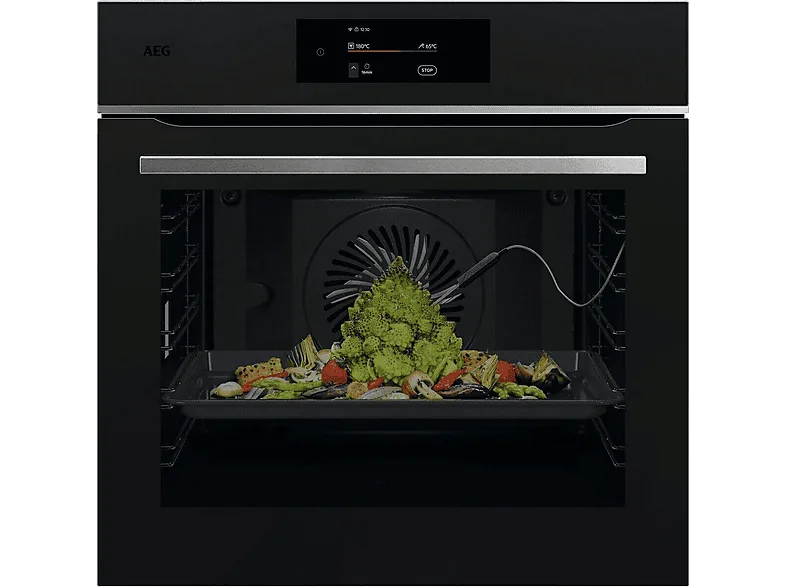 Horno - AEG TE8PB731AT, Multifunción, Pirolítico, 71 l, Cocción asistida, Conectividad, 60 cm, Negro mate