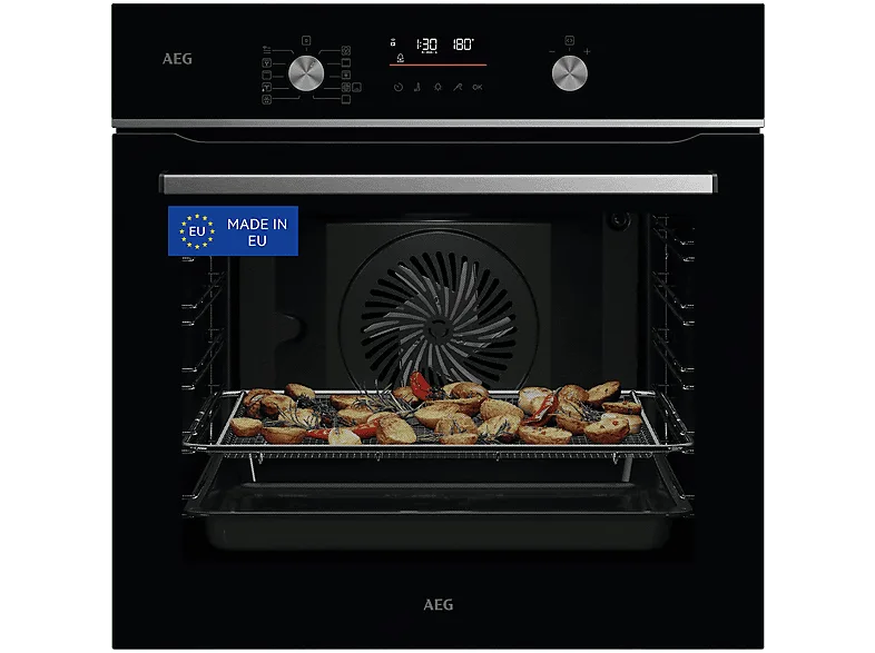 Horno - AEG GS6PB51FAB, Multifunción, Pirolítico, 71 l, Sonda térmica, AirFry, 60 cm, Negro (imagen 1 de 3)