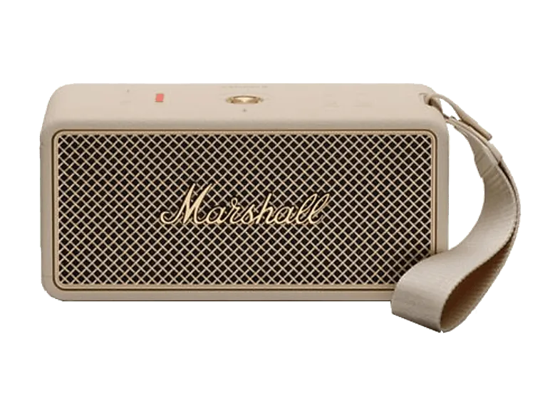 Altavoz inalámbrico - Marshall Middleton II, Bluetooth, 30 h Autonomía, Micrófono integrado, IP67, Crema