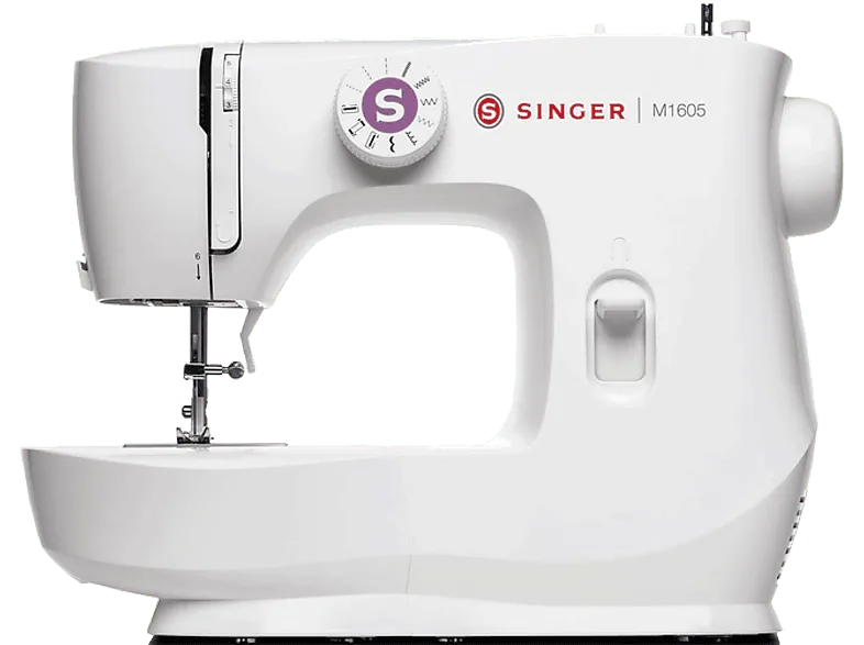 Máquina de coser - Singer M1605, 6 Puntadas, Bobina frontal, Blanco
