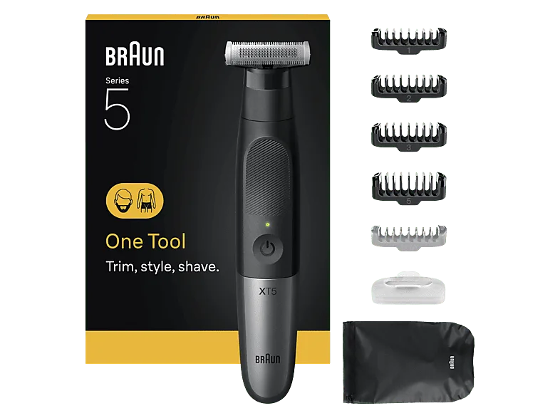Barbero - Braun Series X XT5100, Recortadora de Barba, Afeitadora para cuerpo, Peines bidireccionales