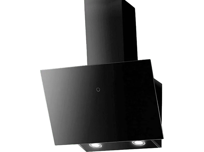 Campana decorativa - Mepamsa Cuadro 60, 2 Velocidades, 580 m³/h, Aspiración perimetral, 60 cm, Cristal Negro – Cristal Negro