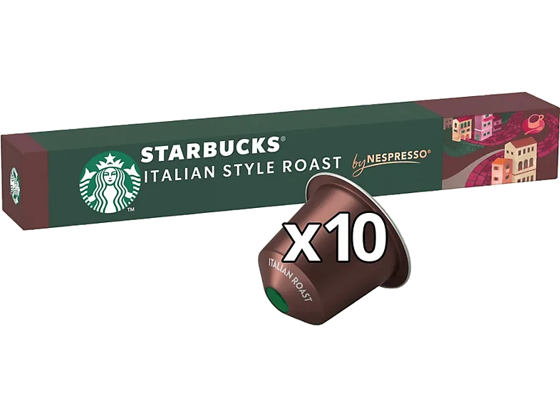 Cápsulas monodosis - Starbucks Italian Style Roast, 10 cápsulas, Intensidad 11, Para Nespresso