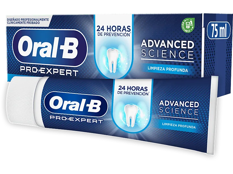 Pasta de dientes - Oral-B Advanced Science, Limpieza Profunda, Dentífrica, Sabor hierbabuena, 75 ml
