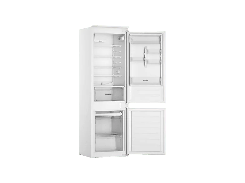 Frigorífico combi integrable - Whirlpool WHC18D031A1, Less Frost, 177 cm, 268 l, Fresh Box+, Tecnología 6th sense, Blanco