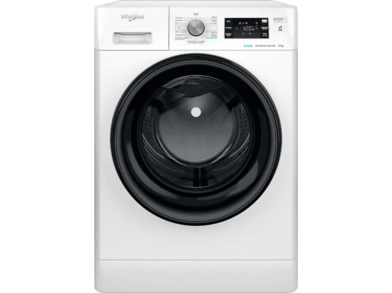Lavadora carga frontal - Whirlpool FFB 9489 BV SPT, 9 kg, 1400 rpm, 14 Programas, Fresh Care+, Tecnología 6th Sense, Motor ProSmart Inverter, Blanco