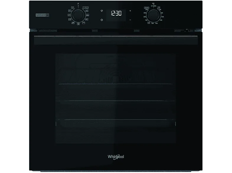 Horno - Whirlpool OMSR58RU1SB, Multifunción, Pirolítico e hidrolítico,71 l, 59.5 cm, Función Vapor, Smart Clean, Cook3, Negro (imagen 1 de 3)