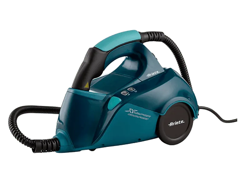 Limpiador de vapor - Ariete 4145/22, 1500W, 1.2L, 5bar, 45 min Autonomía, Regulador del Vapor, 10 Accesorios, Azul