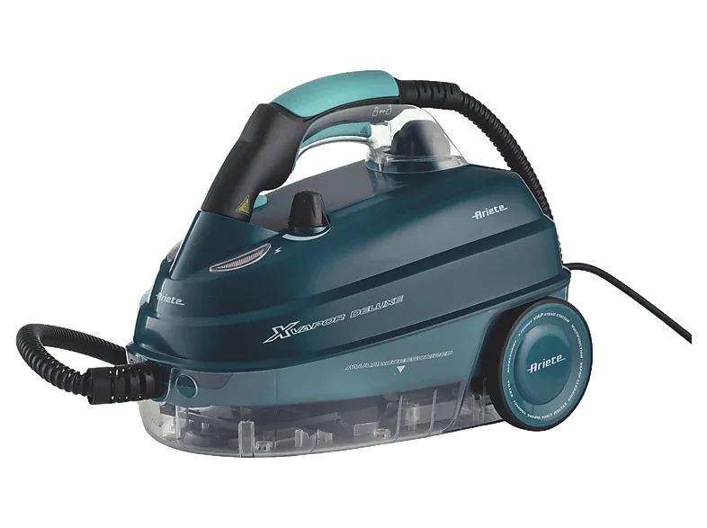 Limpiador de vapor - Ariete 4146/05 Deluxe, 1500W, 1.6L, 5 bar, Regulador del vapor, Cale 6m, 55 min Autonomía, Azul