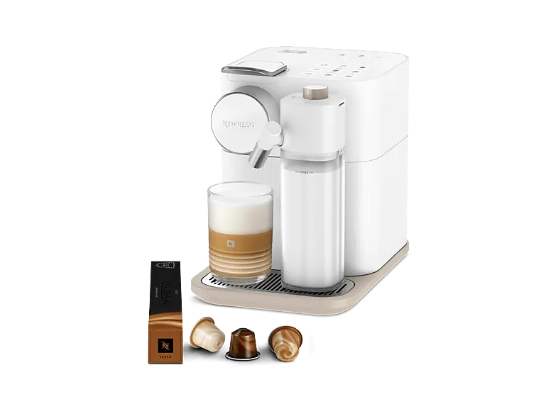 Cafetera de cápsulas - De'Longhi Nespresso® Gran Latissima EN640.W, 1400W, 19 bar, 1.3 l, Depósito leche 0.5 Blanco (imagen 1 de 3)