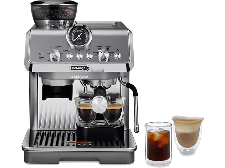 Cafetera express - De'Longhi La Specialista Arte Evo EC9255.M, 1550 W, 15 bar, 1.7 l, Molinillo incorporado, Cold brew, Sensor Griding, 2 Tazas, Metal