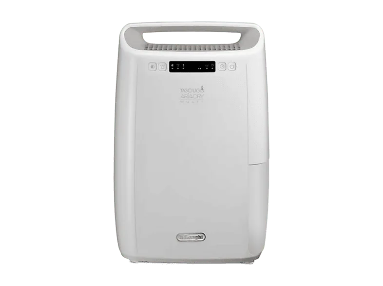 Deshumidificador - De'Longhi Tasciugo AriaDry Multi DEXD214RF, Extracción de 14 l/día, Depósito 2.1 l, Superficie 65 m³, Asas transporte, Blanco