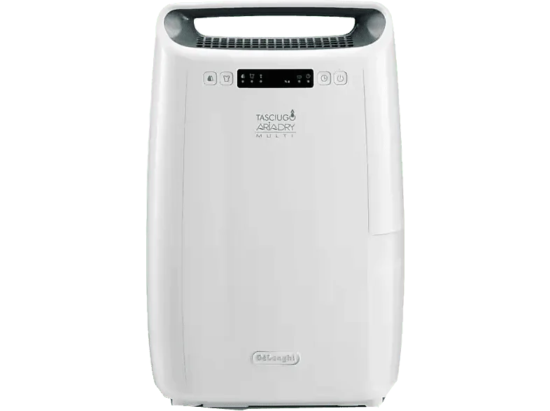 Deshumidificador - De'Longhi Tasciugo AriaDry Multi DEXD216RF, Extracción de 16 l/día, Capacidad 2.1 l, Superficie 75 m³, Asas transporte, Blanco