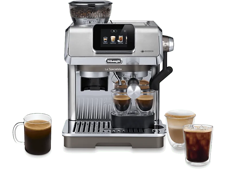 Cafetera express - De'Longhi La Specialista Touch EC9455.M, 1450W, 15 bar, 1.7 L, Molinillo integrado, Táctil, 4 Niveles de temperatura, Metal