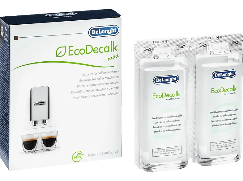 Descalcificante para cafeteras - De'Longhi SET DLSC200, 2 x 100ML, Ecológicas