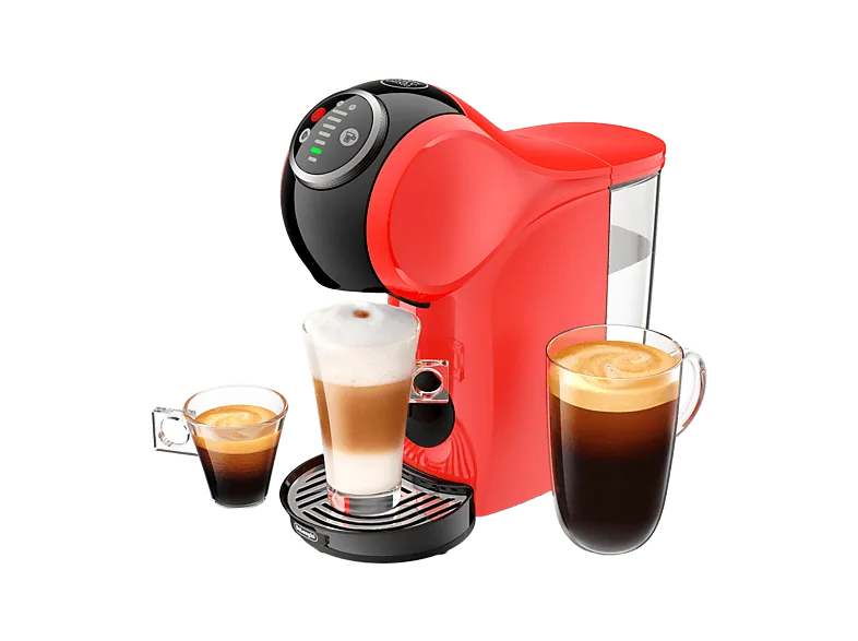 Cafetera de cápsulas - De'Longhi Nescafé Dolce Gusto Genio S Plus EDG315.R, 1600 W, 15 bar, 0.8 l, Sistema Thermoblock, Calentamiento 30 s, Conrol LED