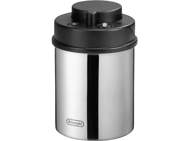 Bote hermético - De'Longhi DLSC063, 1.3 l, Contenedor de granos café al vacío, Plata/Negro
