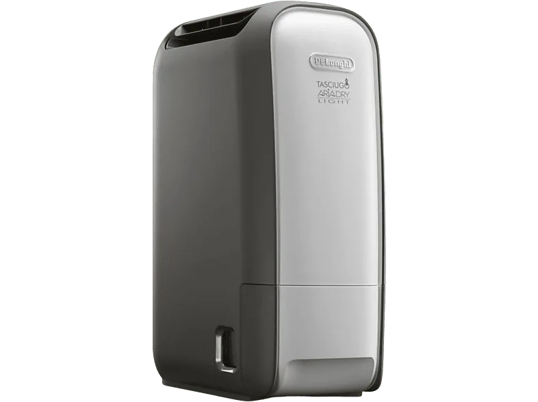 Deshumidificador - De'Longhi Tasciugo AriaDry Light DNS80, Extracción 7.5 l/día, Depósito de 2,8 l, Superficia 85 m³, Pantalla LCD, Ionizador, Gris