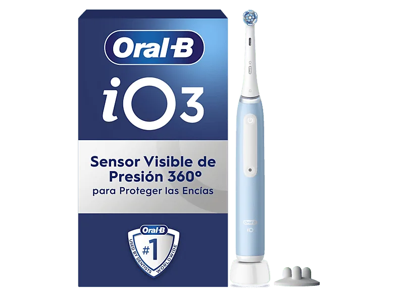 Cepillo eléctrico - Oral-B iO 3S De Dientes, 1 Cabezal, 3 Modos, Sensor de presión, Diseñado Por Braun, Azul