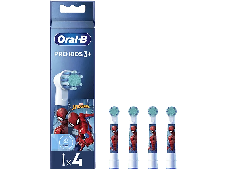 Recambio para cepillo dental - Oral-B Kids, Cabezales De Spider-Man, Pack de 4 Unidades