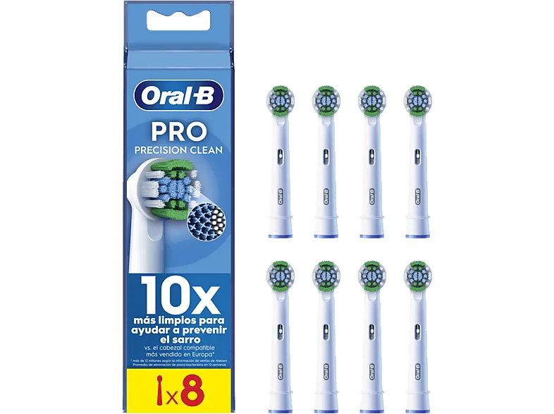 Recambio para cepillo dental - Oral-B Pro Precision Clean, Cabezales de recambio, Pack 8 unidades