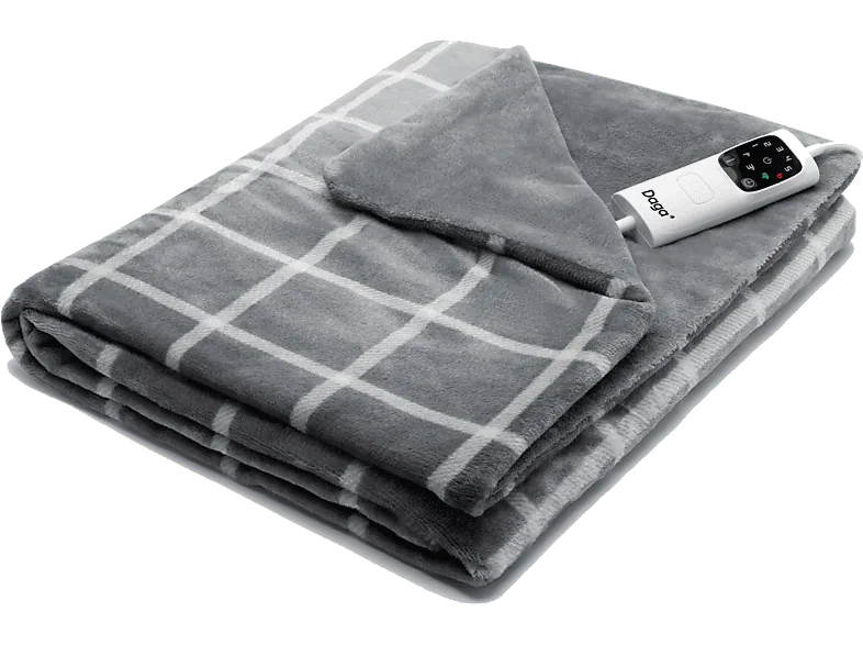 Manta eléctrica - Daga Relax Suave, 150 W, 6 Niveles temperatura, Gris oscuro