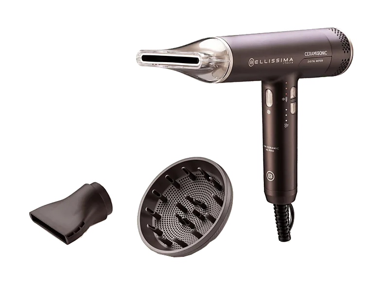 Secador - Bellissima Ceramisonic, 1700 W, 3 Niveles Temperatura, Ventilador, Difusor incluido, Tecnología Ion Ceramic, Deep Brown-Rose Nude (imagen 1 de 3)